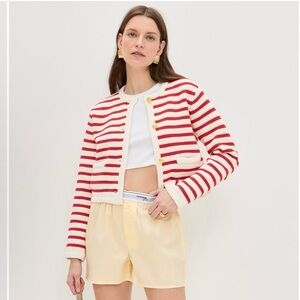 NWT English Factory Red and White Striped Sweater size Large